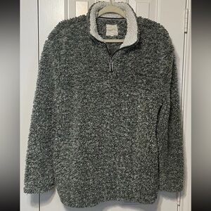 Copper Key Women's Sherpa Fleece 1/4 Zip Pullover Jacket Green Size Large Cozy